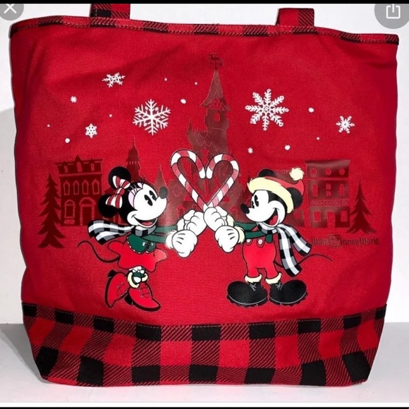Disney Handbags - Mickey and Minnie Candy Cane Heart Tote
